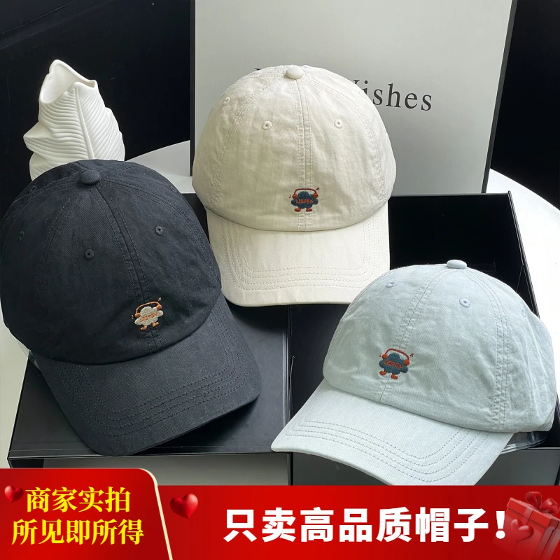 2025年春夏季时尚高品质可爱风帽子女情侣潮流软顶显脸小棒球帽男