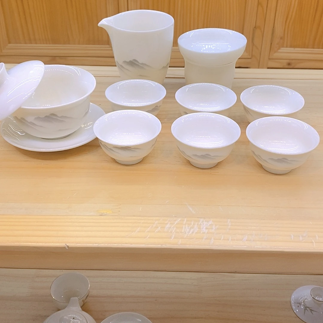 羊脂玉瓷茶具套装