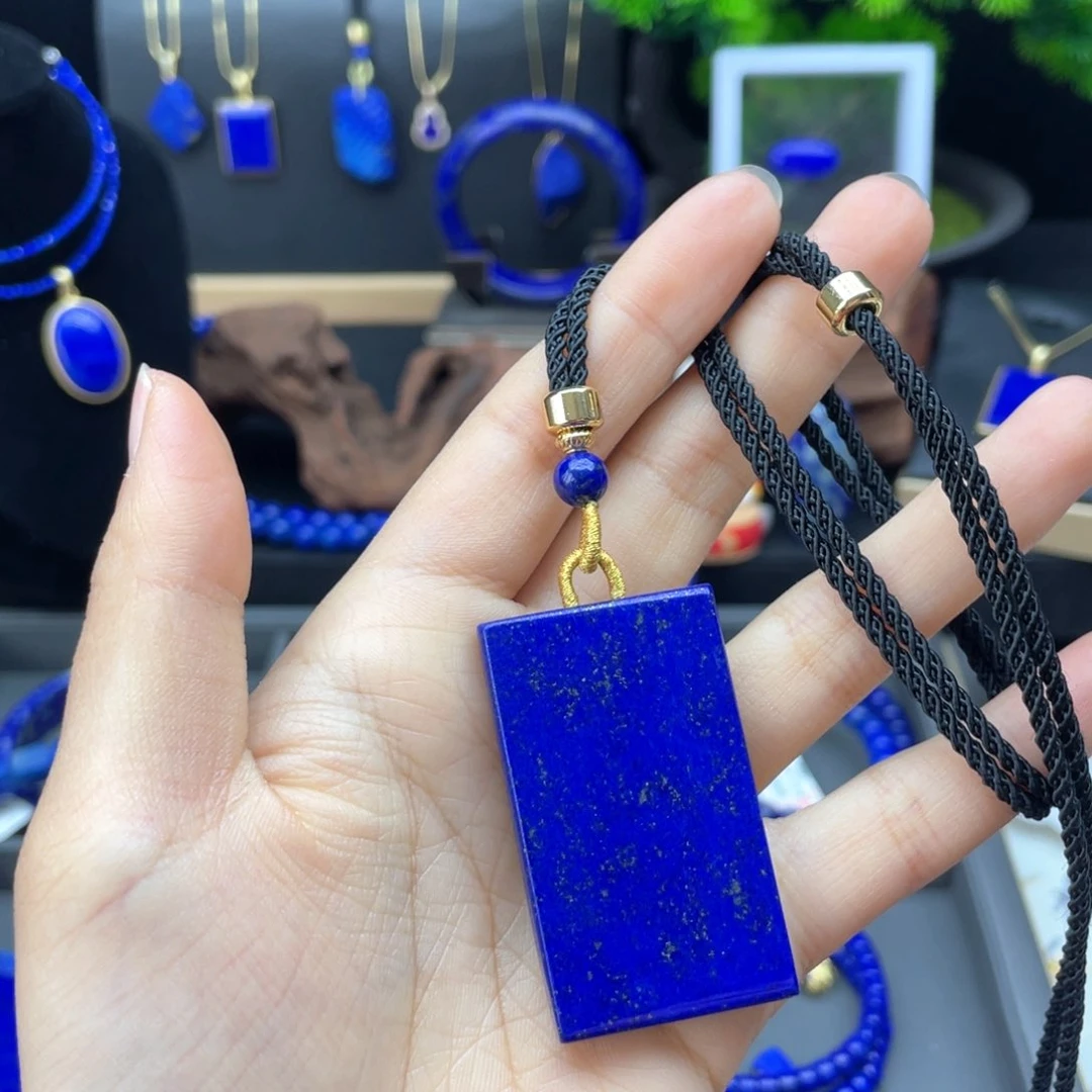 未镶嵌青金石吊坠无事牌单面好