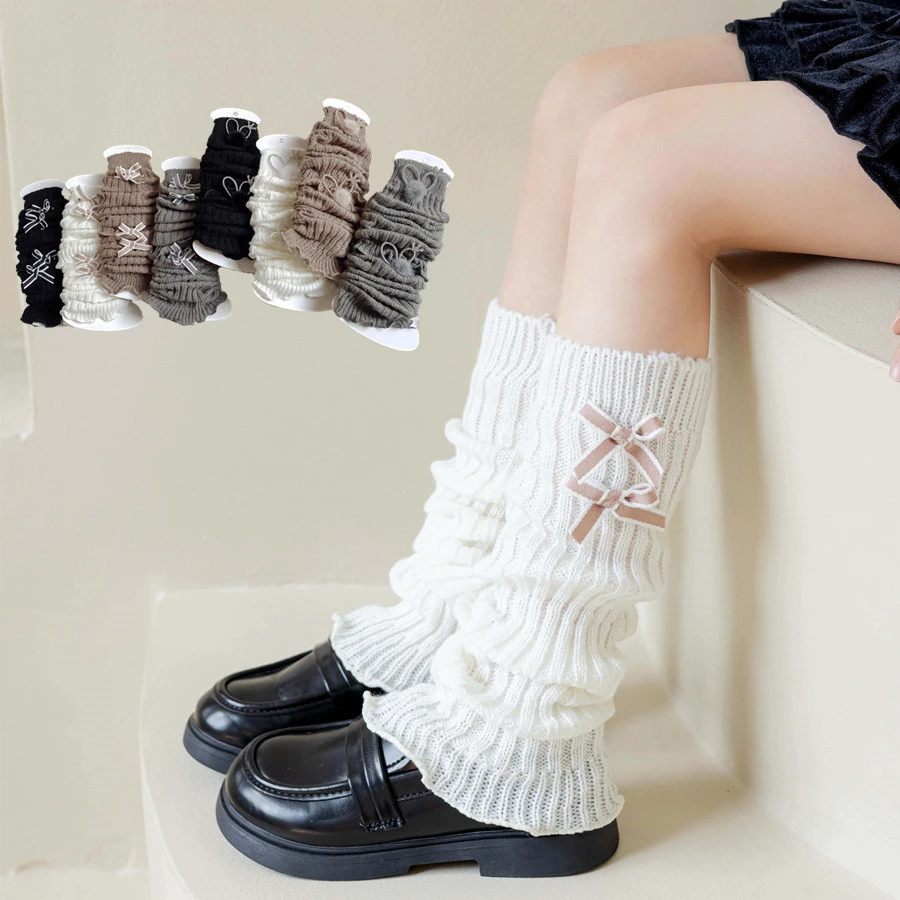 毛线针织袜套儿童腿套堆堆袜百搭小腿袜女童秋冬加厚保暖中筒袜子