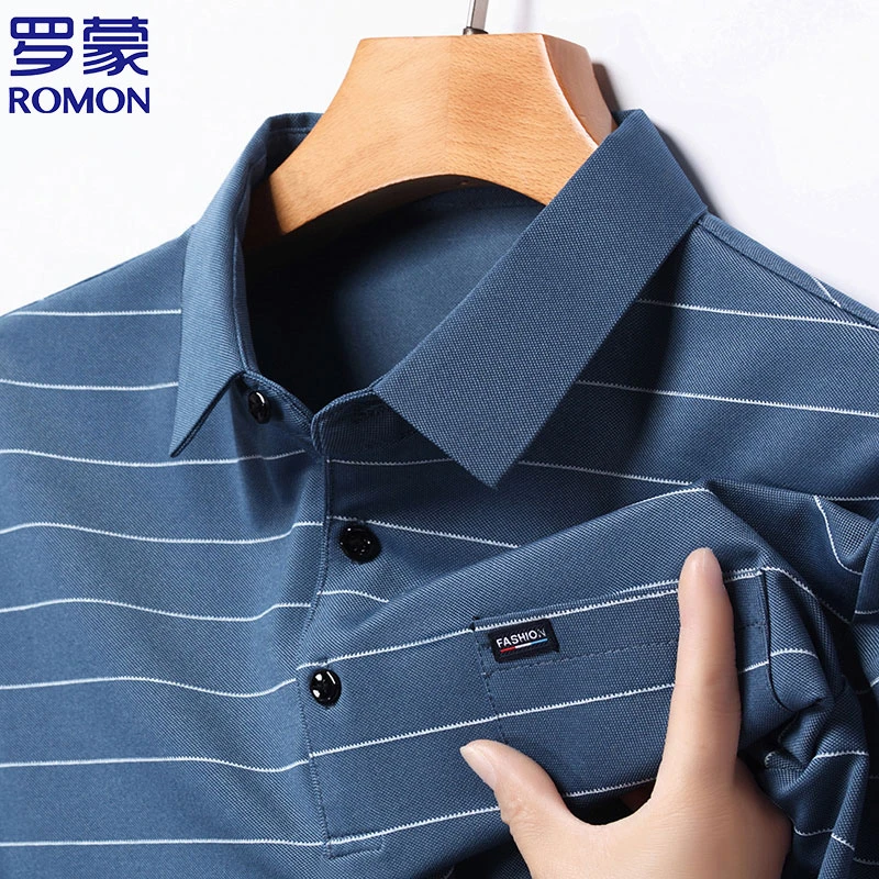 上衣条纹男装夏季T恤短袖翻领修身宽松常规POLO衫男士