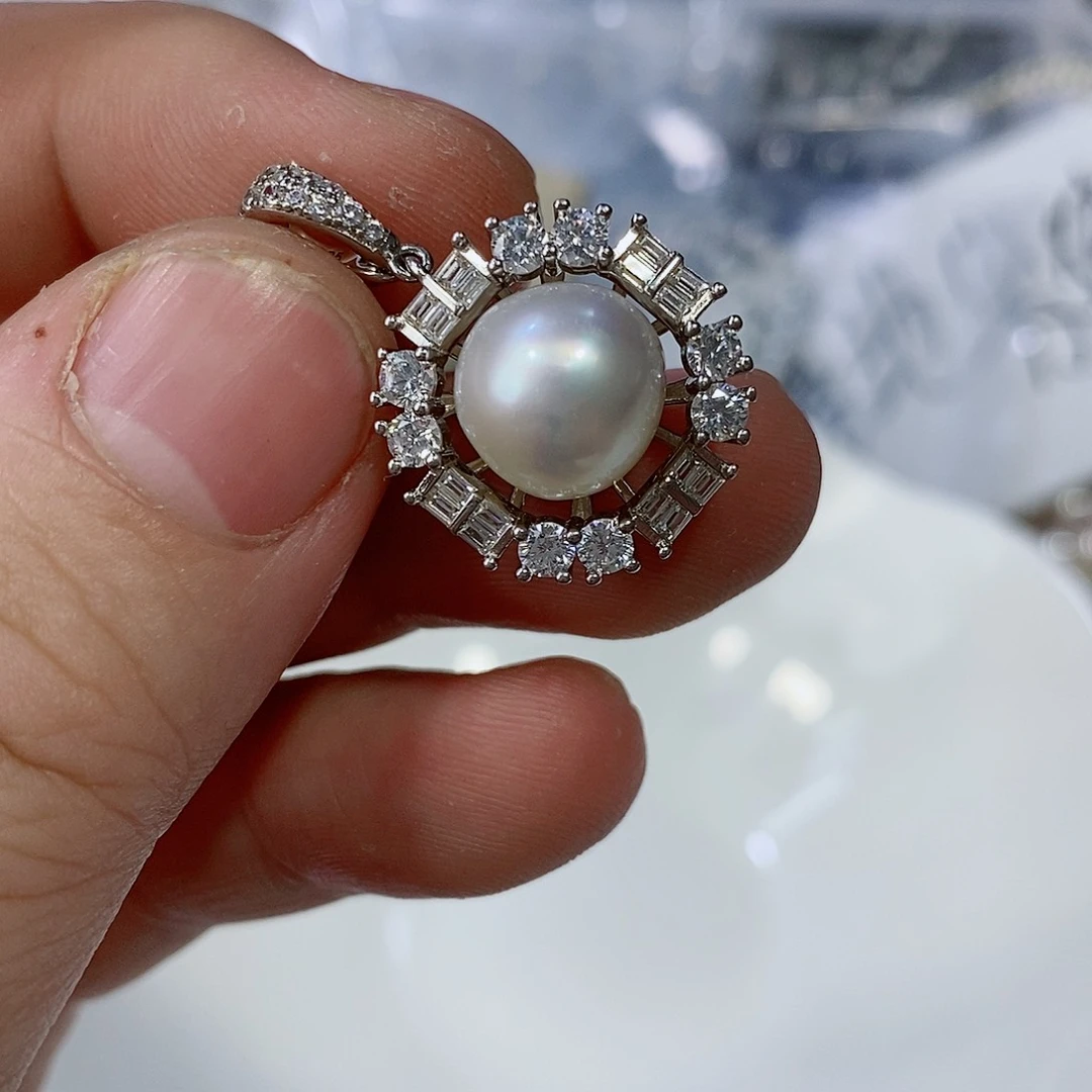 海水珍珠颈饰银S925镶嵌