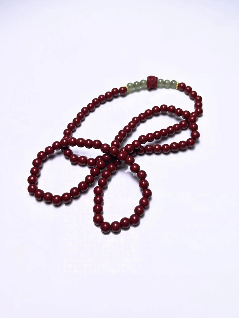 含辰砂工艺品QS-6036朱砂手串多圈