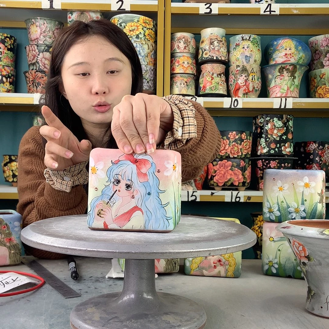 杜***诺陶景德镇手工花盆579