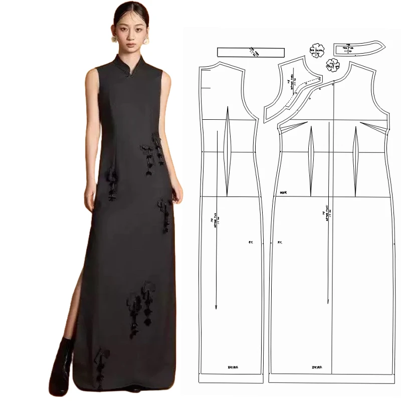 布期而制436纸样新款新中式旗袍连衣裙做衣服服装裁剪图纸