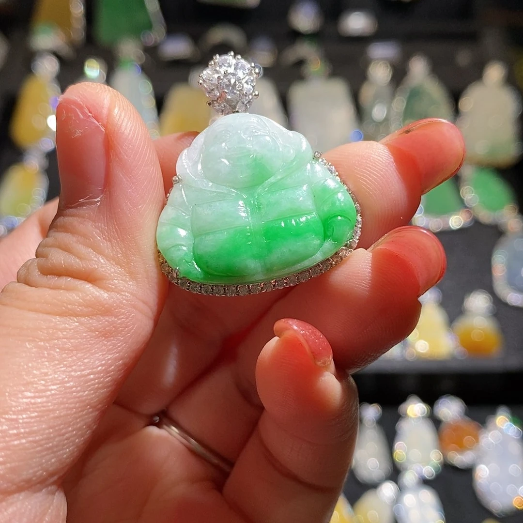 颈饰银S925镶嵌翡翠天然翡翠