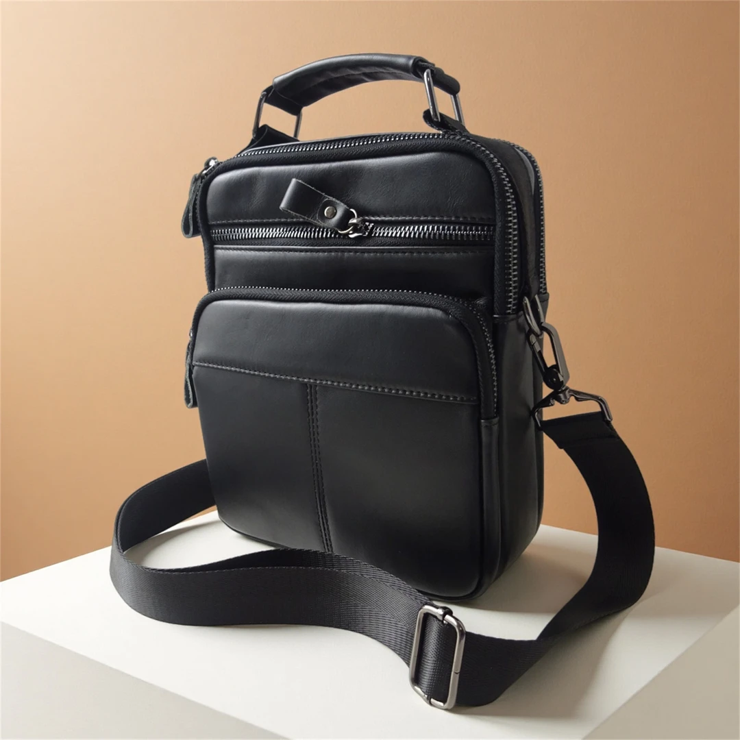 头层牛皮男包上班背包真皮多功能休闲牛皮斜挎包质感男士单肩包男