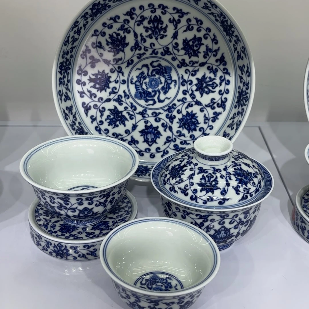 栀***猫景德镇陶瓷五件套无礼盒