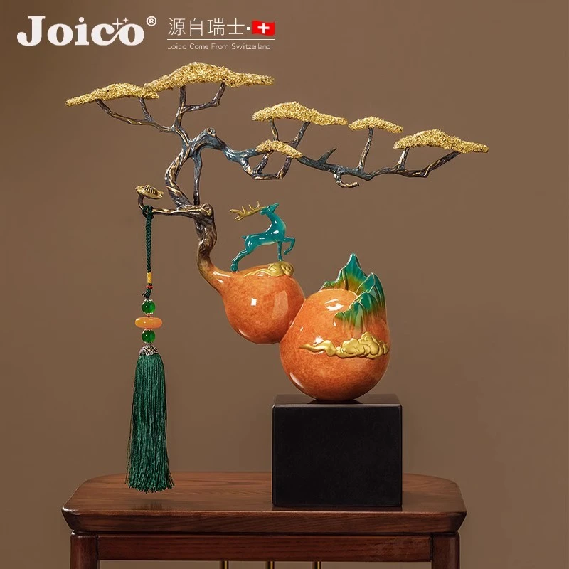 joico瑞士摆件新中式高端全铜葫芦乔家居入户玄关装饰品