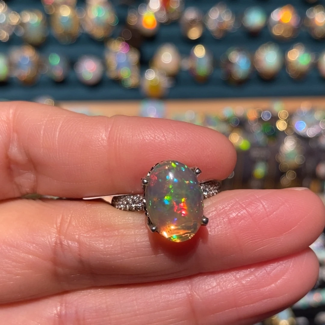 欧泊银S925镶嵌戒指