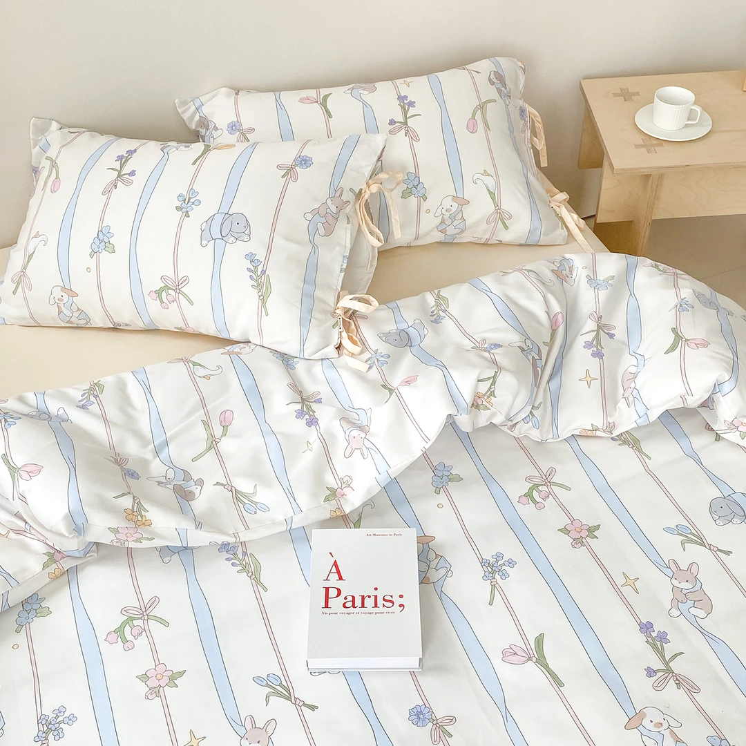 兔兔白日梦 设计师原创梦幻卡通小兔被套床单四件套学生床