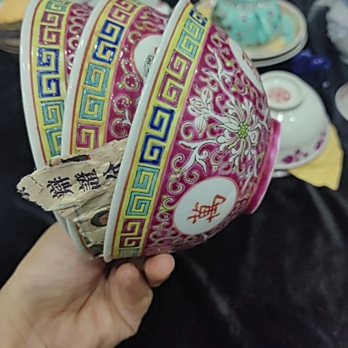 陶瓷景德镇饭碗三个