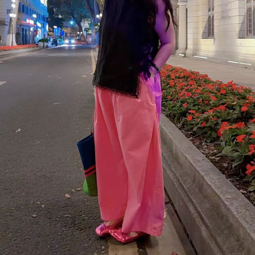 臭朵朵家 小众设计日系时尚显瘦超洋气阔腿裤