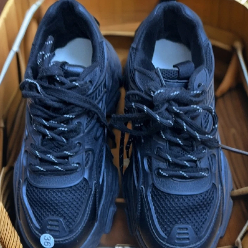 透气耐磨薄款增高厚底时尚休闲鞋黑色男士潮流百搭