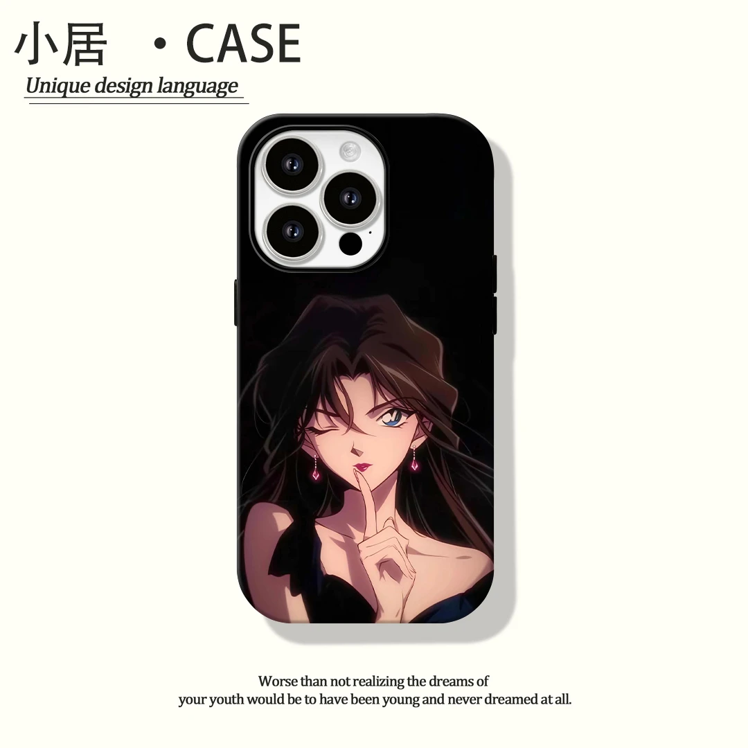 名侦探小兰苹果手机壳卡通适用iPhone16pro菲林iphone15/14全包13