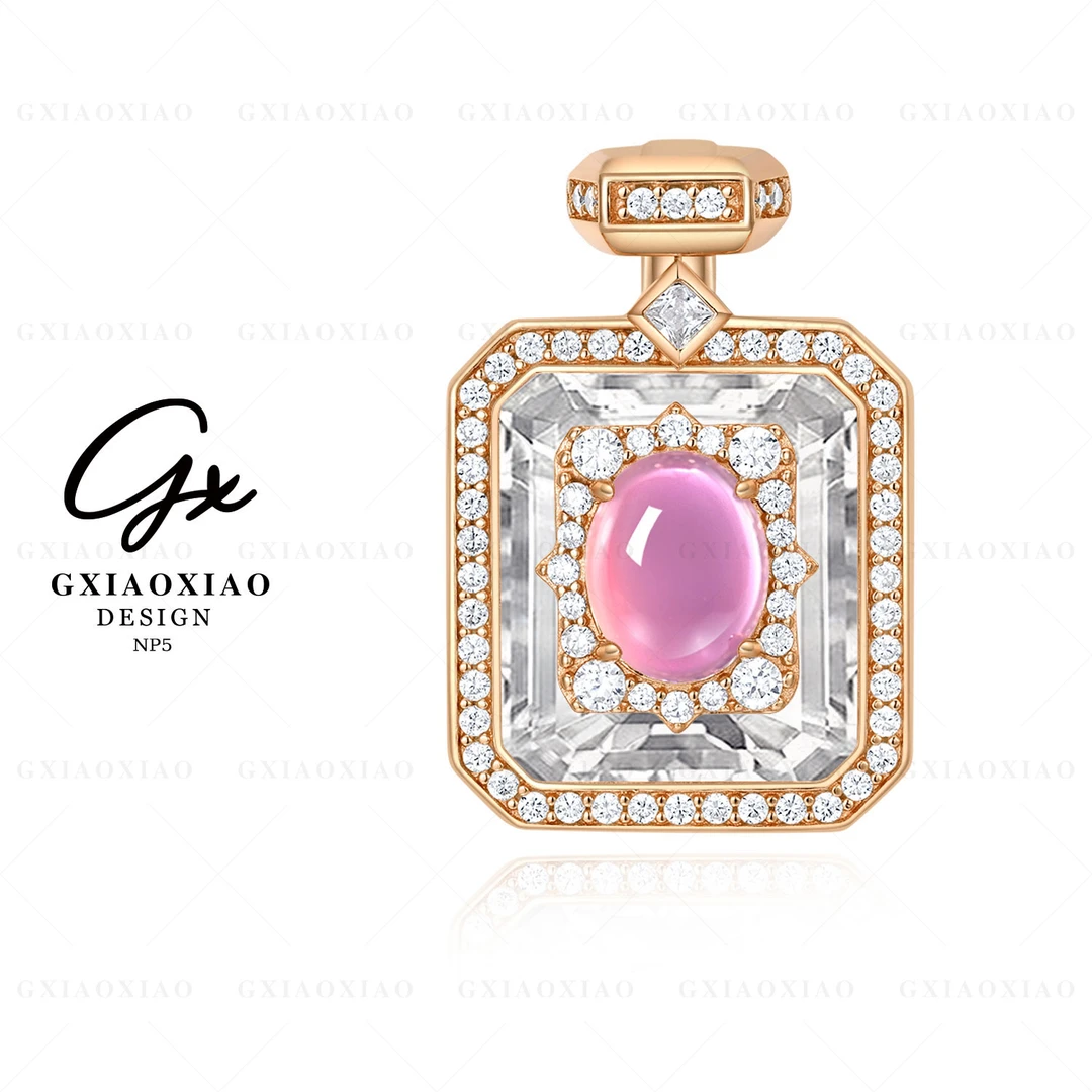 吊坠925银合成锆石 925银 镀K金【梦境】轻奢优雅香水瓶吊坠 NP5