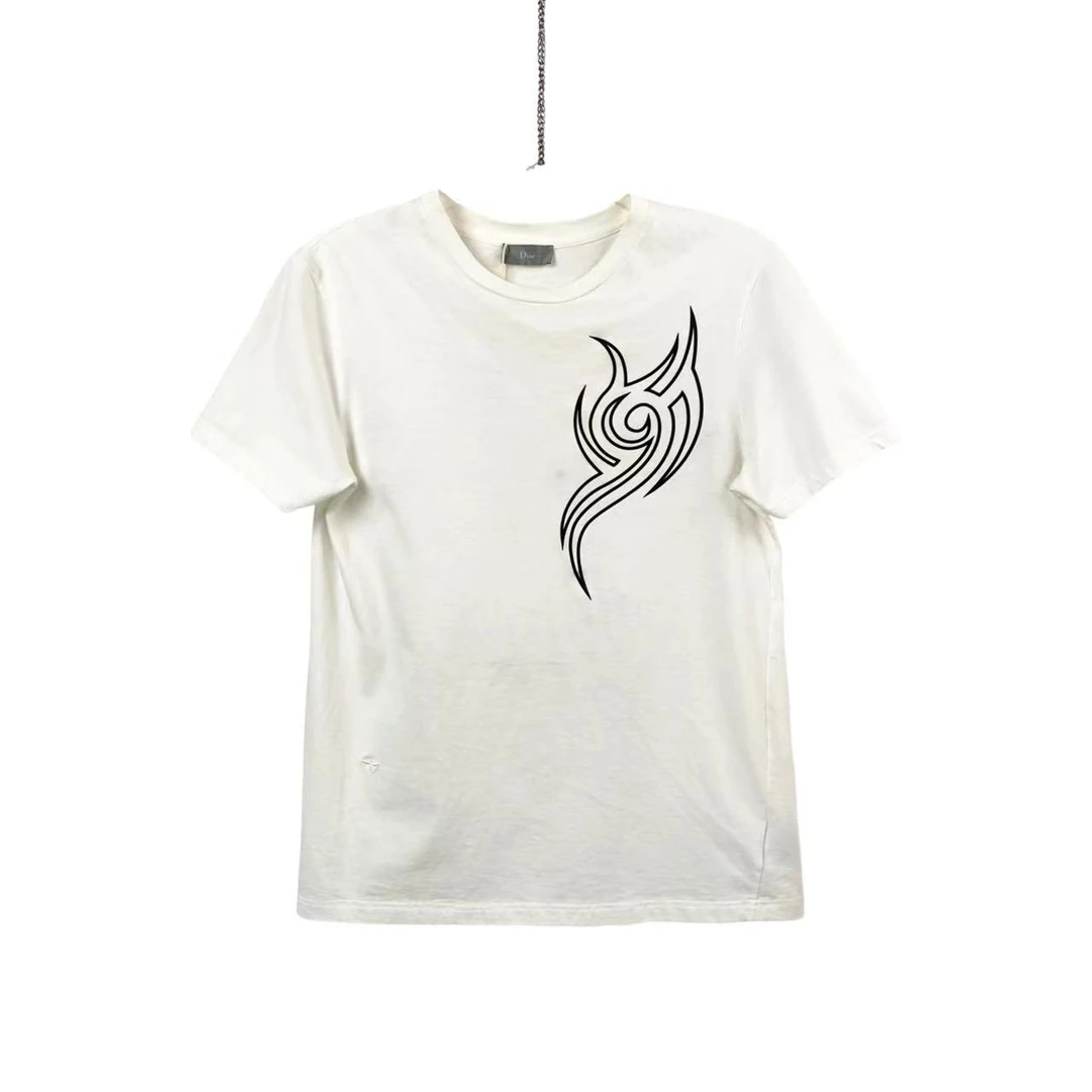 99新 DIOR/迪奥  pp四五三 棉 小蜜蜂刺绣火焰短袖 XS码 98新