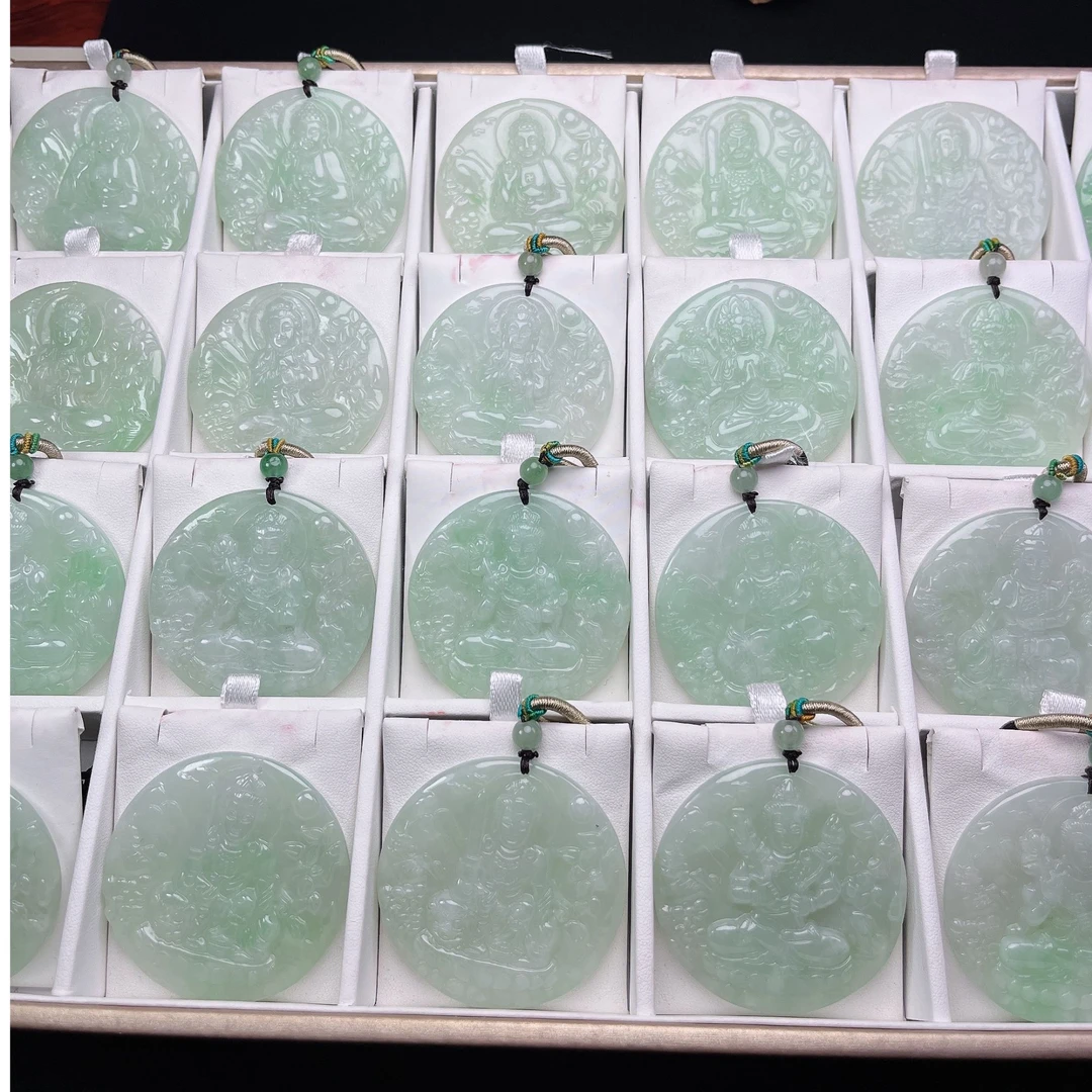 天然缅甸A货翡翠八大守护神多样性发一