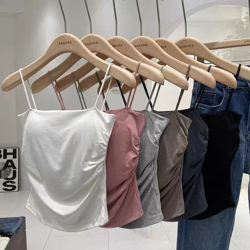 RA修身型宽松型甜美清新背心吊带简约打底网红防走光纯色无痕