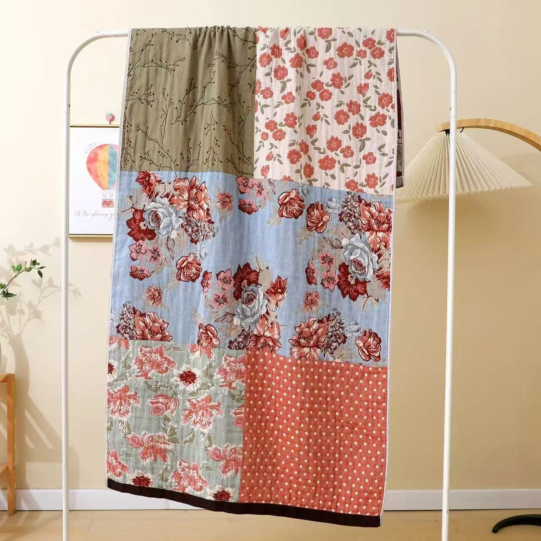 75*150 复古油画风 纯棉浴巾 加厚 亲肤 柔软