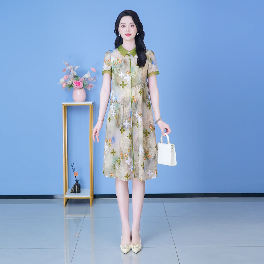 【SJYH1778】2025年夏季新款时尚优雅减龄连衣裙显瘦气质