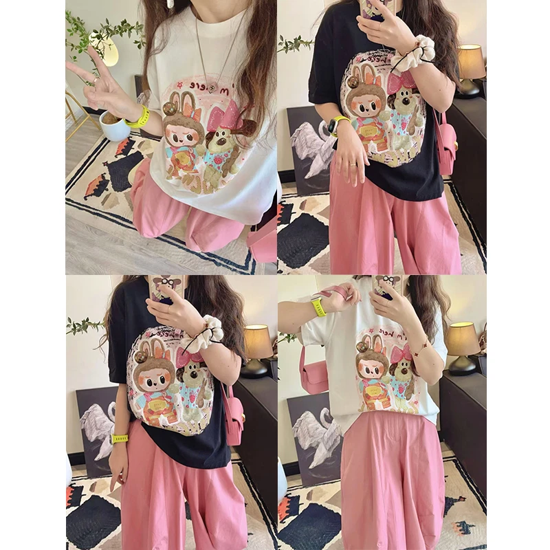 甜美设计感宽松卡通动漫印花T恤女夏新款小个子显瘦洋气时尚上衣