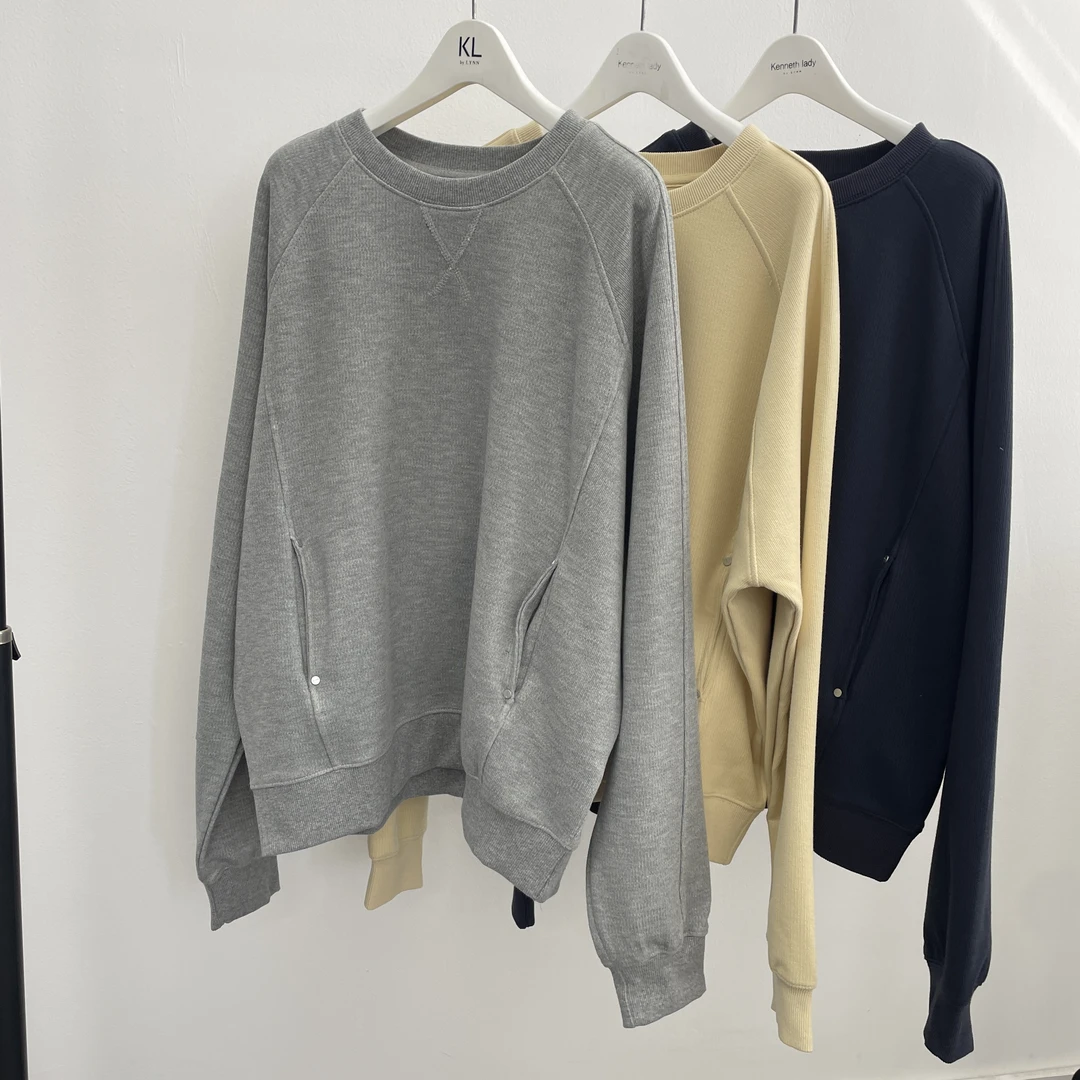 妙启时尚 25年早春新款女款三色净版卫衣打底百搭休闲长袖简约