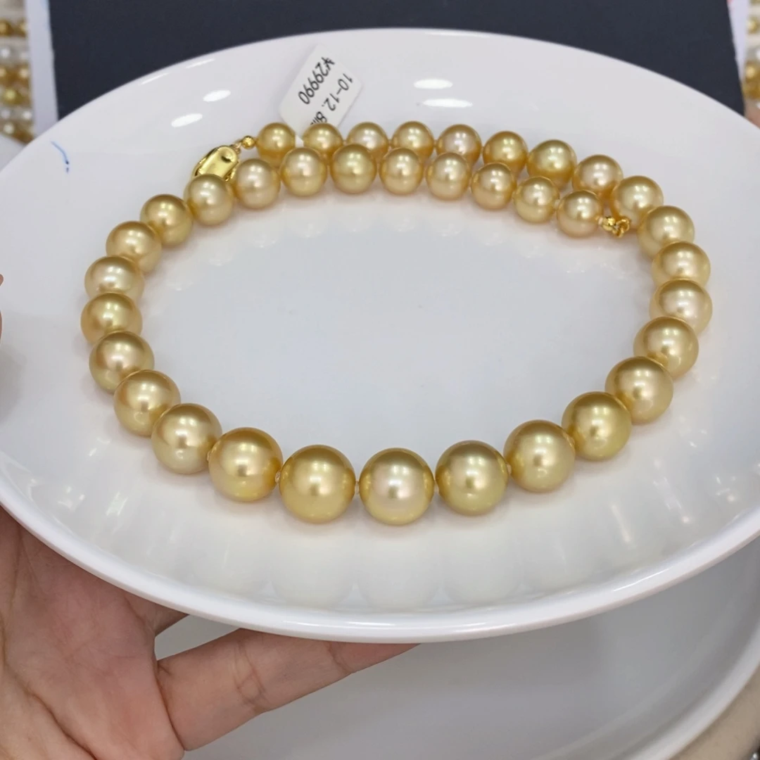 颈饰未镶嵌海水珍珠微****陈金珠项链10-12.8mm忙