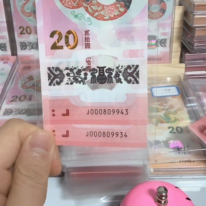 塑料小蛇钞号码000809943/34