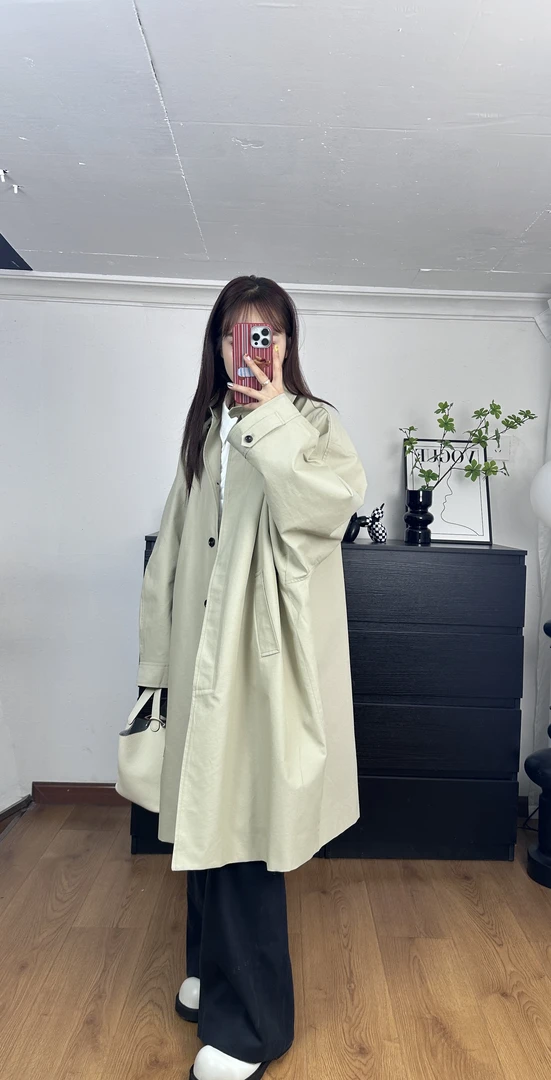 气质宽松慵懒风衣外套