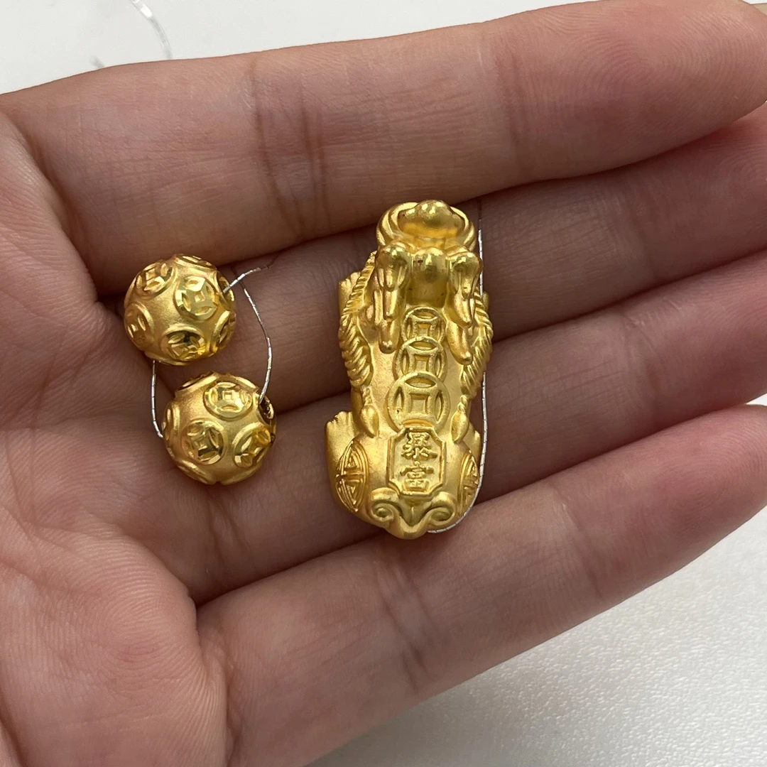 足金钱币暴富貔貅手串