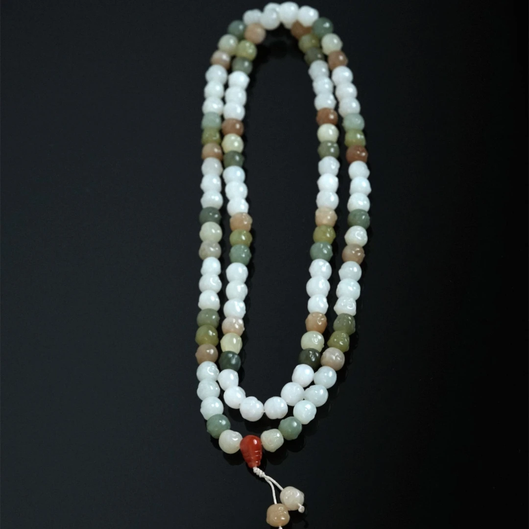 Lot22.和田玉弥勒108籽/023833/拍宝