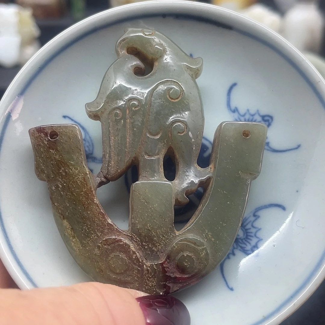 瓷片五福献寿小盘子