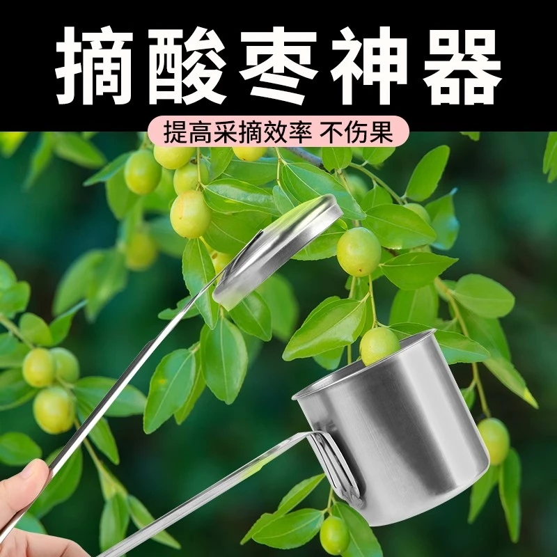 新型加厚不锈钢摘果器摘酸枣神器采果野果摘山枣采摘蓝莓摘小番茄