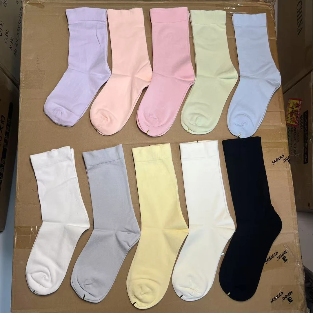 【3双装】彩色女款中筒月子袜堆堆袜