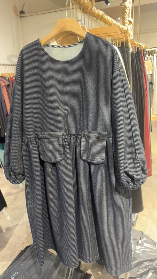 亚麻连衣裙简约宽松遮肚减龄娃娃裙春夏新款