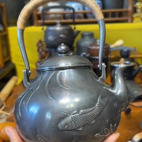 蜜安罐瓷香炉锡茶则