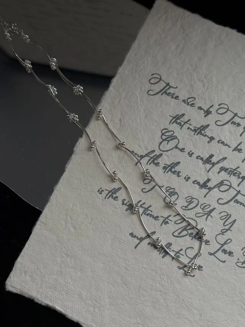 合金项链 小众设计感金属交叉项链女韩国简约百搭气质时尚锁骨链