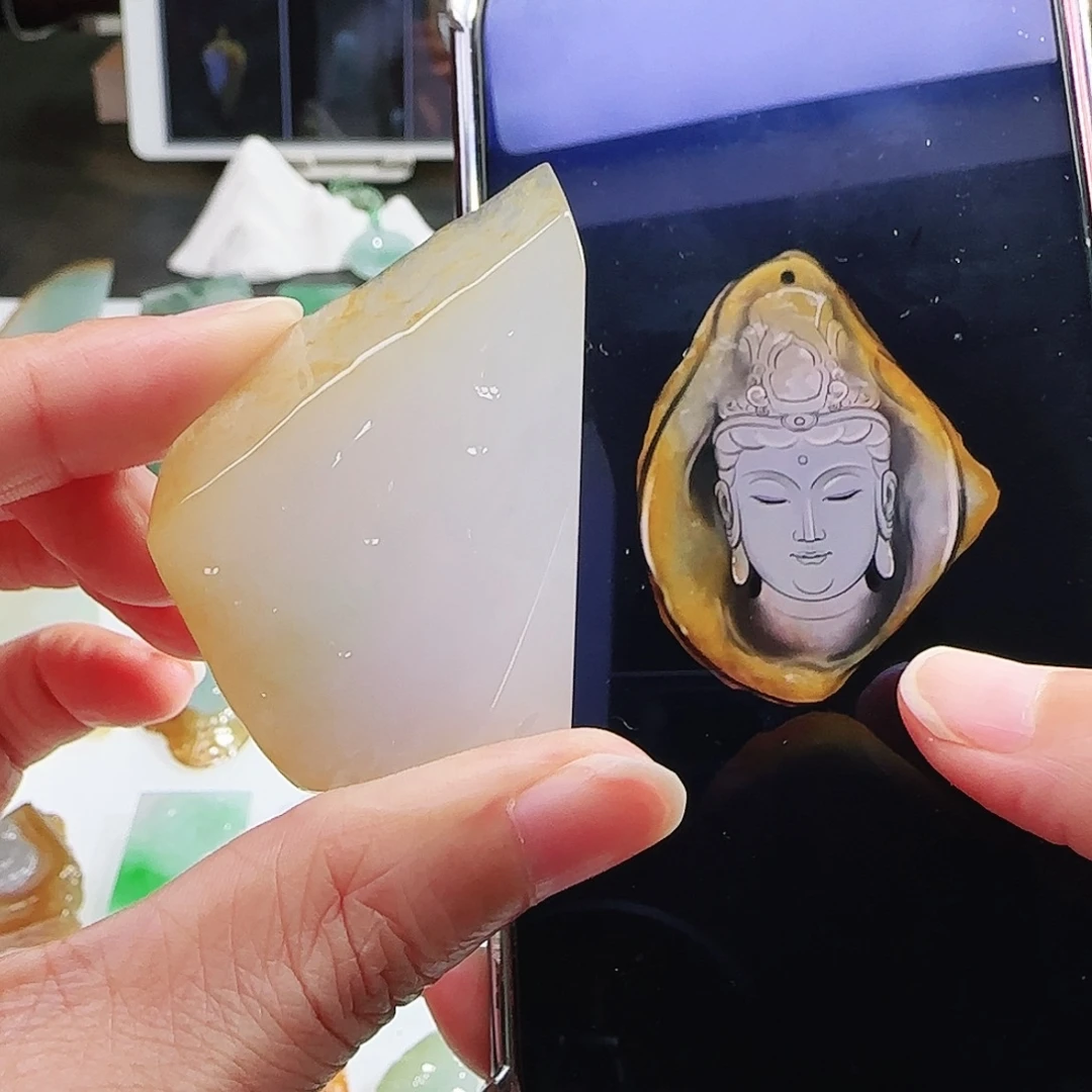 定制翡翠未镶嵌缅甸翡翠挂件