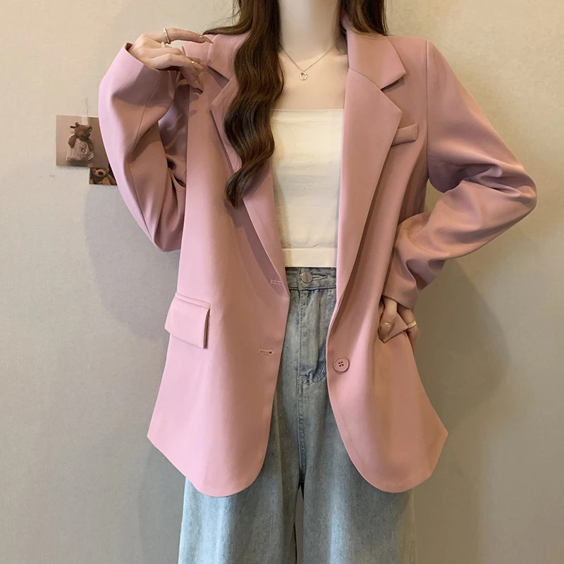 【涵胖胖】Q新款胖妹大码西装外套女纯欲风百搭款网红小西服18766