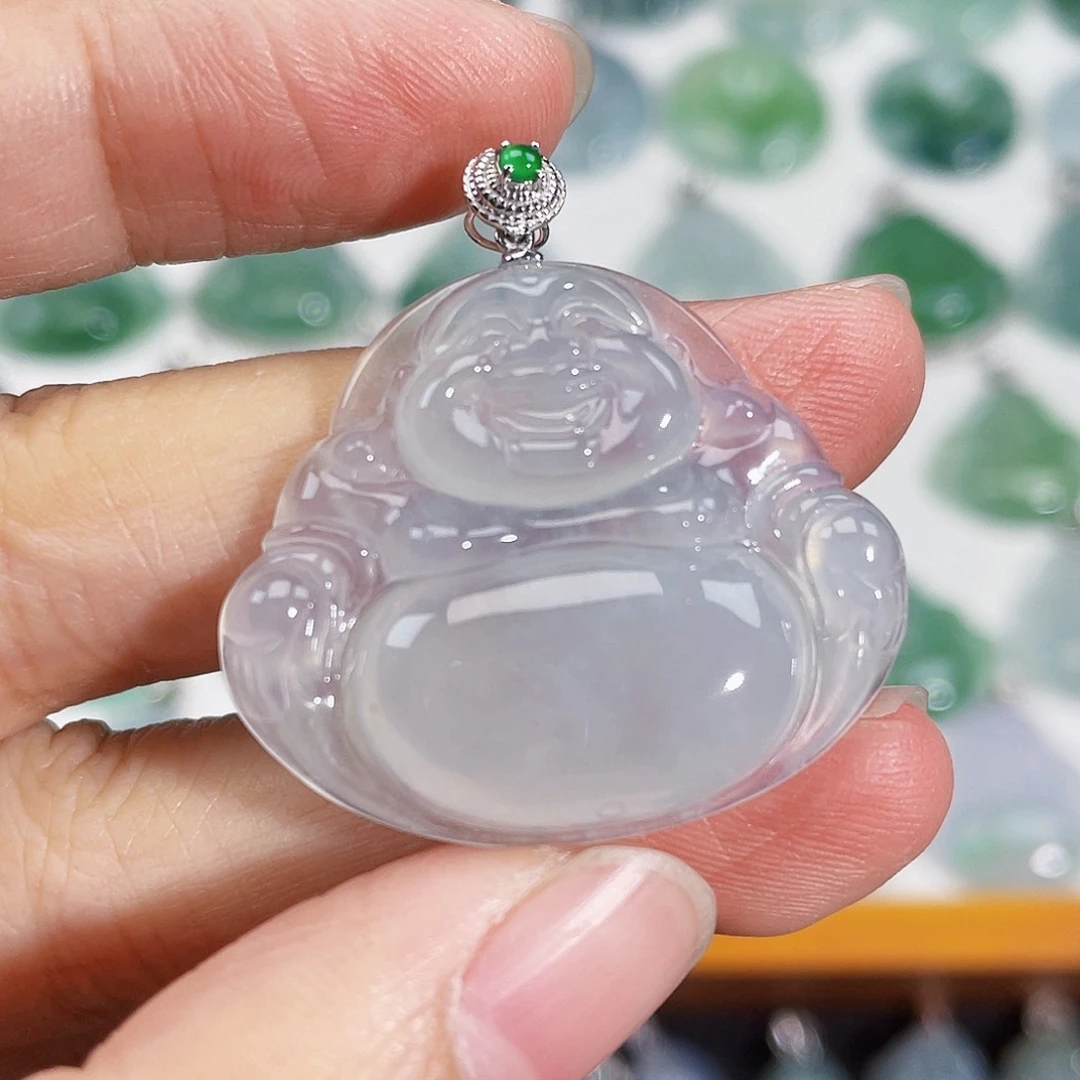 颈饰18K金镶嵌翡翠吊坠