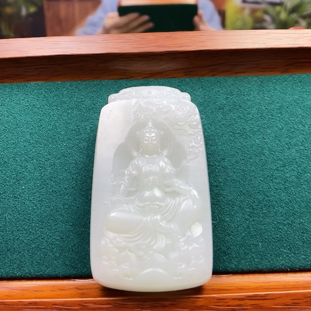 和田玉未镶嵌颈饰003坐莲观音