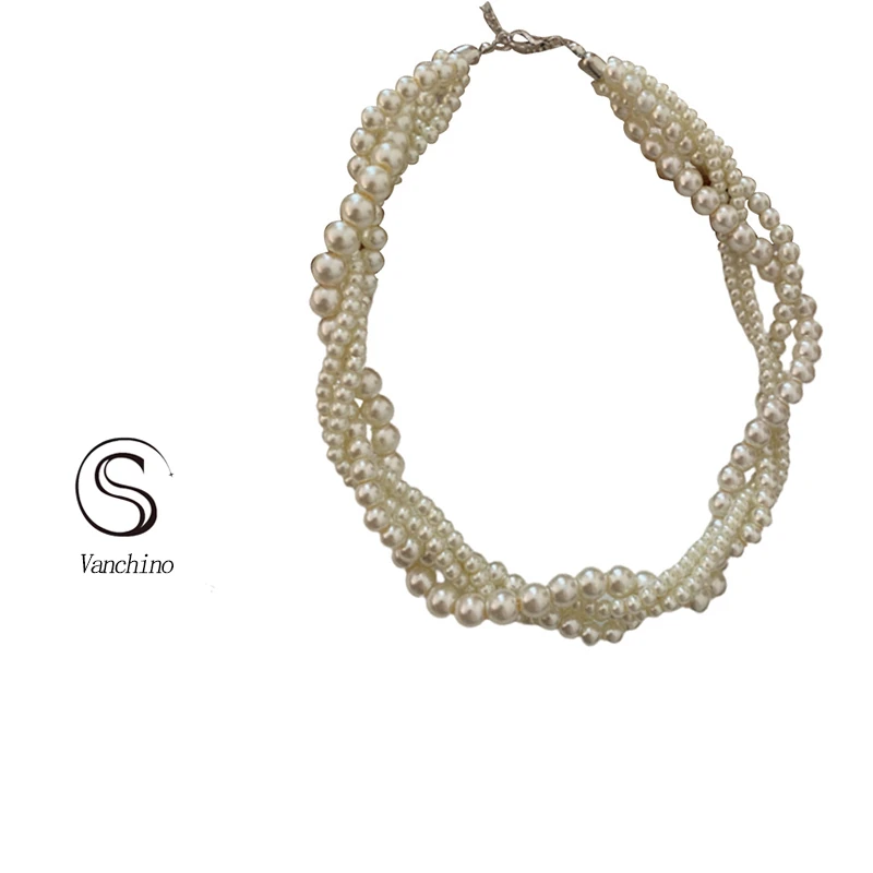 高级感多层巴洛克珍珠项链女锁骨链复古轻奢小众颈链时尚气质配饰