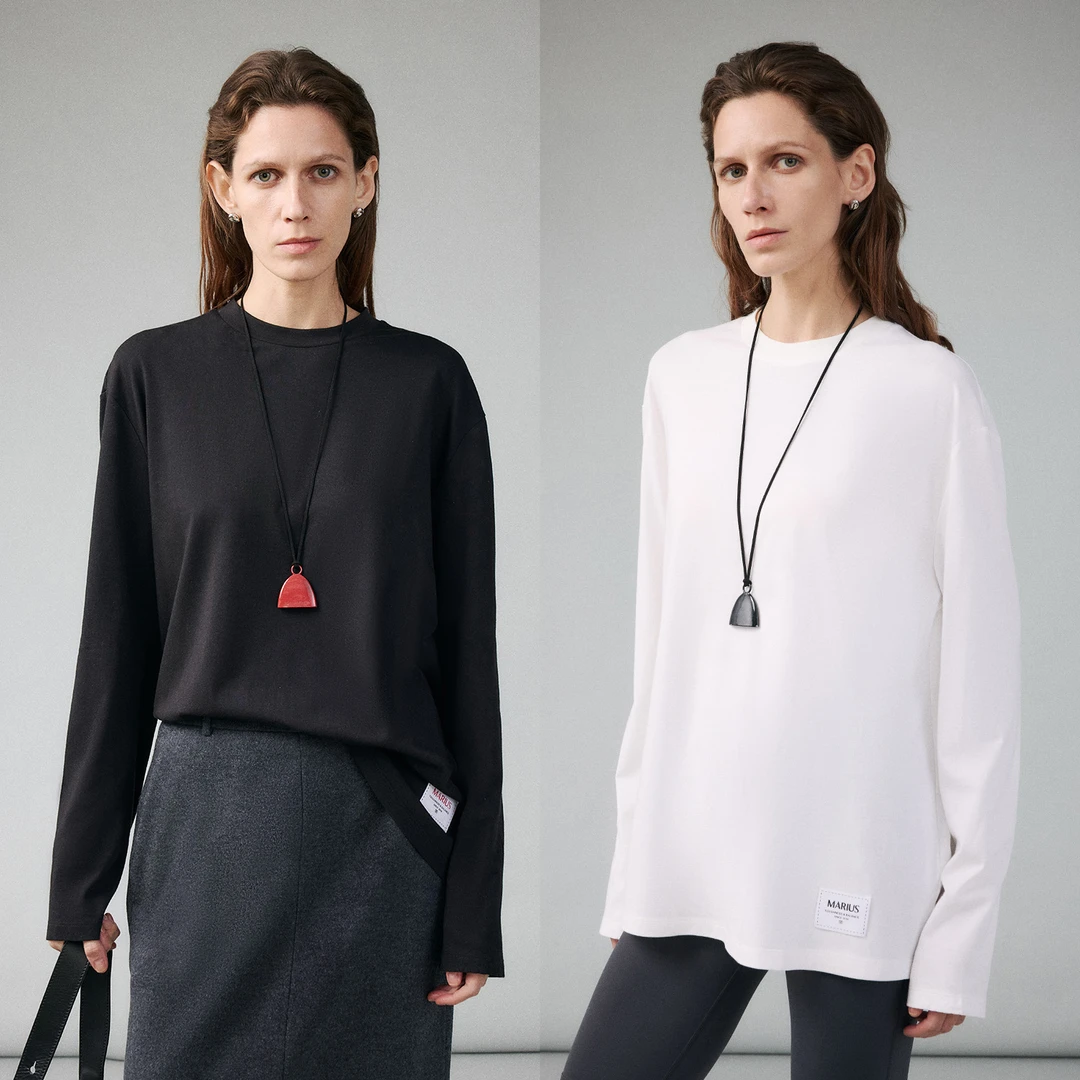 MARIUS"万能T"四季佰搭美式休闲大廓形落肩圆领随搭长袖T