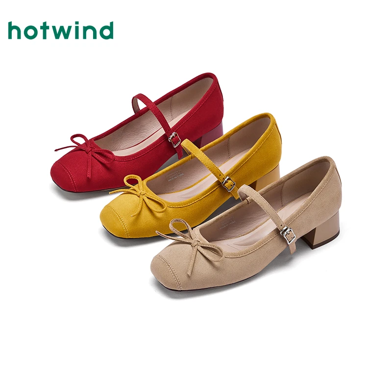 热风2025年新款女士新款百搭温柔老钱风增高轻奢女鞋H18W25725