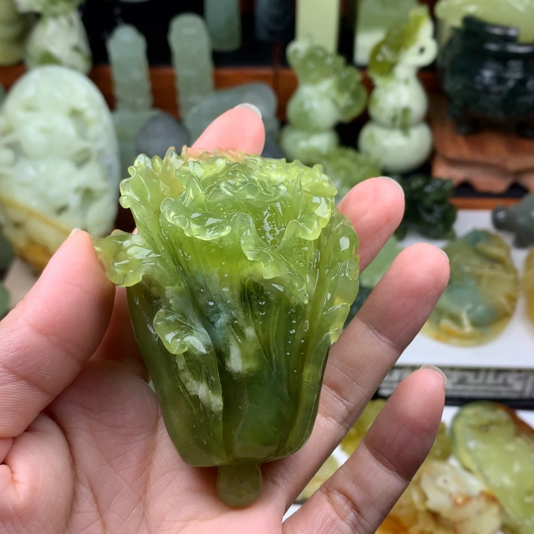 岫玉手把件未镶嵌