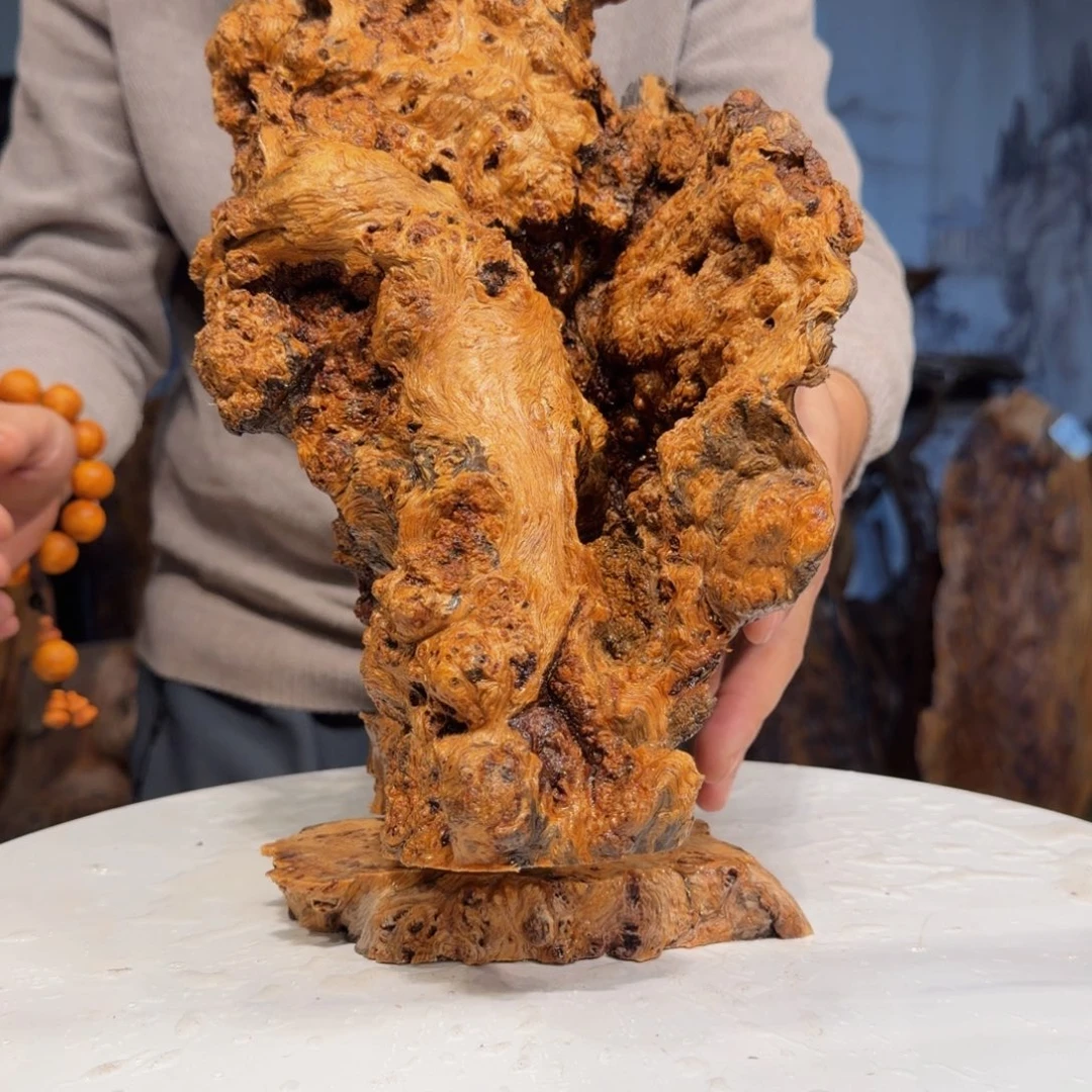 墨***染木三丰琥珀木 天然摆件24