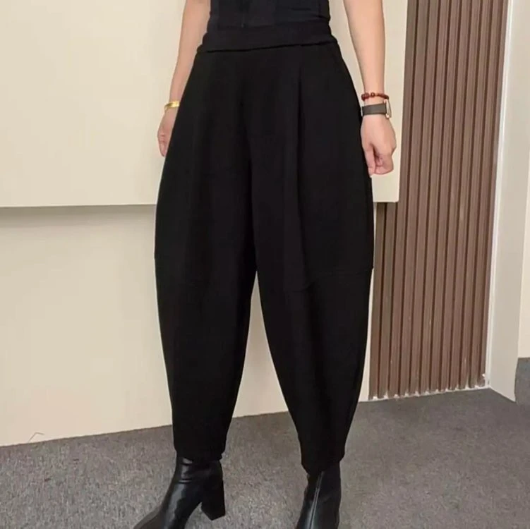 秋季新款哈伦裤百搭纯色休闲裤高腰宽松女大码时尚长裤鱼肚裤