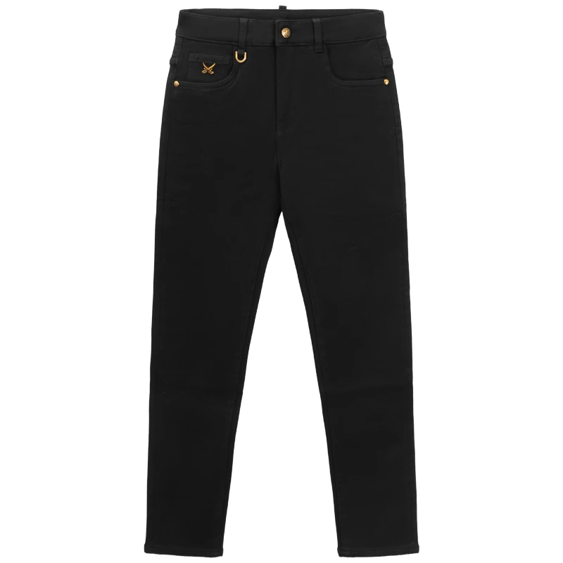 DA秋冬男士休闲弹力加绒裤修身百搭休闲百搭男牛仔裤子--012（2）