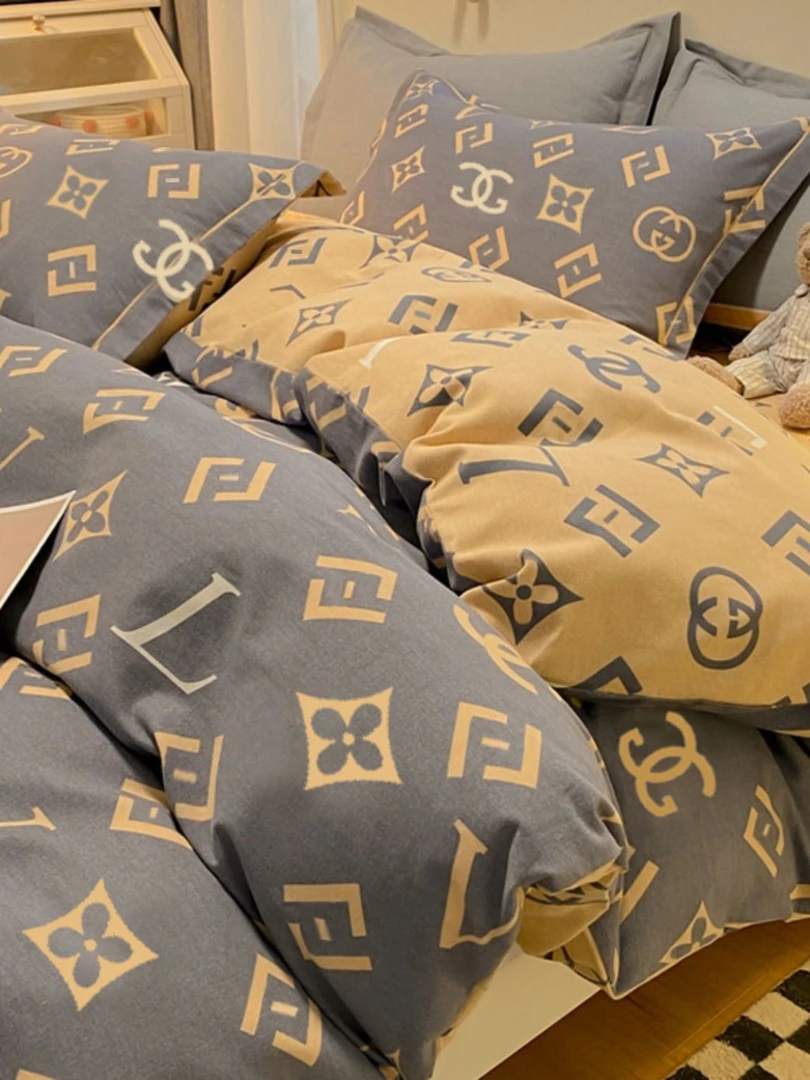 水星2025新款家纺全棉四件套床上用品100纯棉磨毛被套床单三件套1